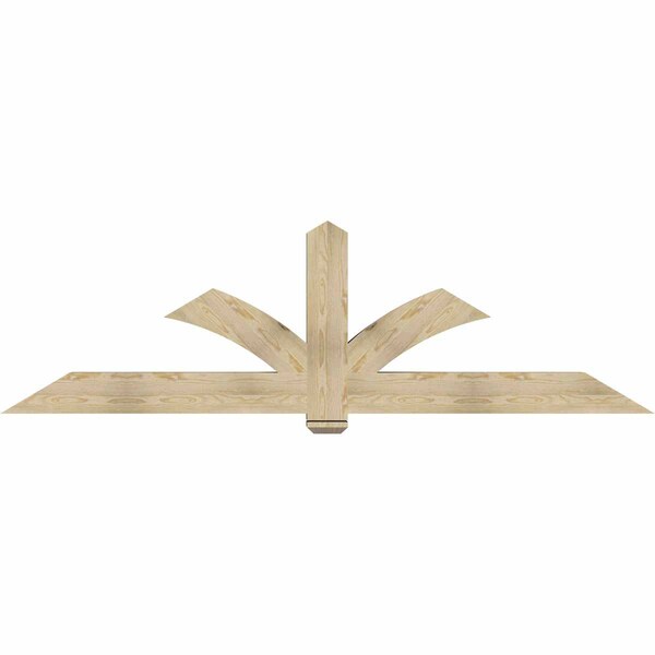 Ekena Millwork Redmond Rough Sawn Timber Gable Bracket, Douglas Fir, 96"W x 28"H x 6"D x 6"F, 7/12 Pitch GBW096X28X0606RED00RDF - main